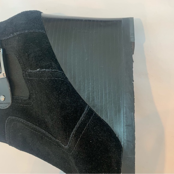 FRANCO SARTO size 12 Warrick wedge suede bootie with zipper and buckle detail - Picture 13 of 16